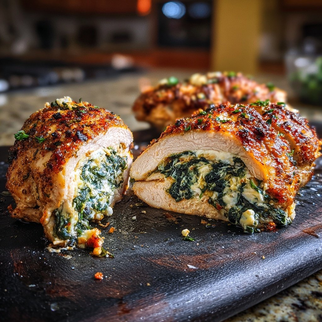 Spinach Feta Stuffed Chicken Breast