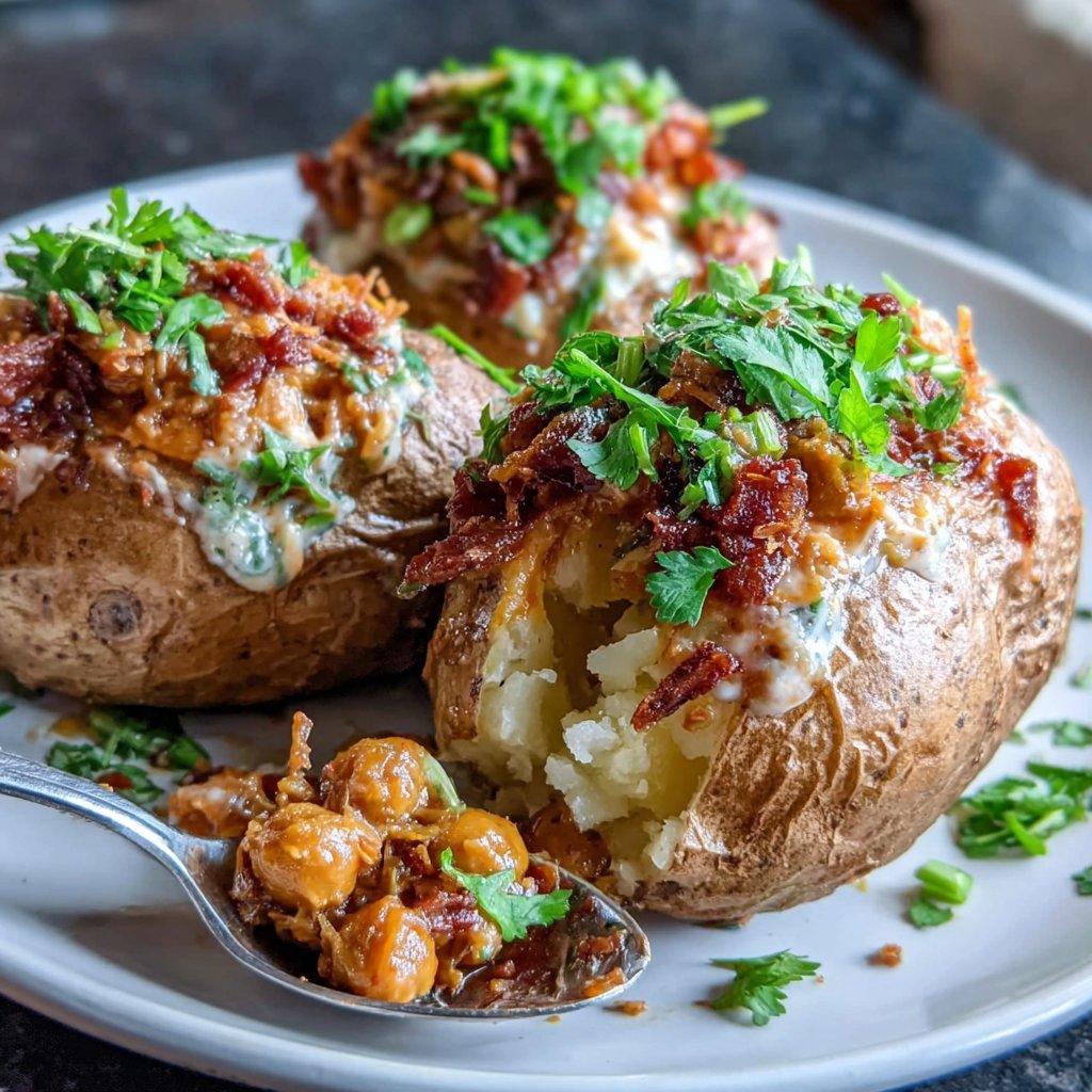 Chickpea Curry Jacket Potatoes